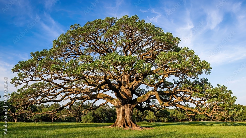 Fototapeta premium Trembesi tree located in a central park area of a district