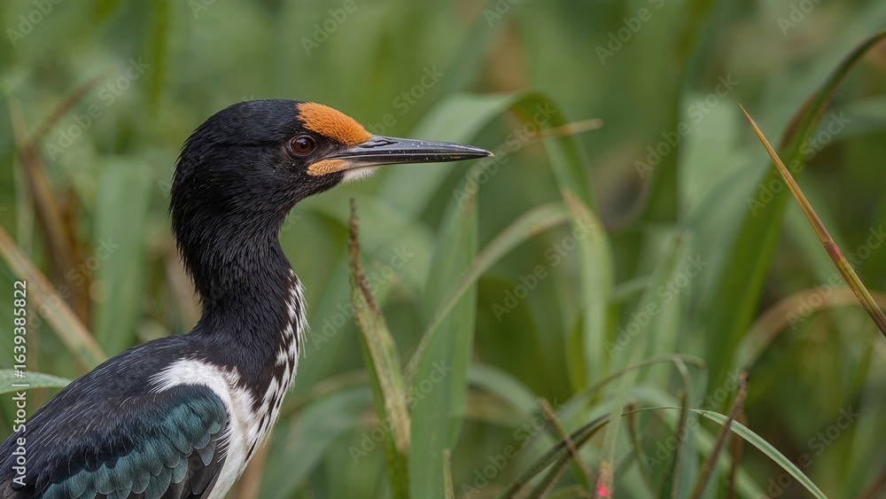 Fototapeta premium Profile View of an Oriental Darter in Natural Habitat