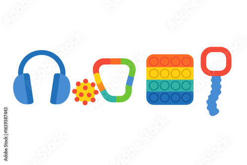 Colorful toys for infants stimulate senses and promote development in a playful environment filled with joy