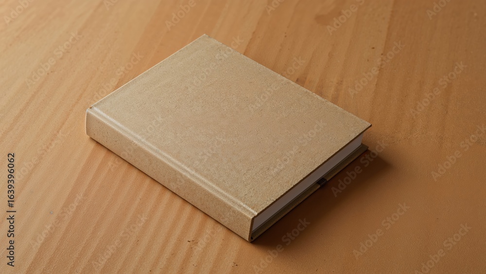 Fototapeta premium Sustainable paper journal lying on a timber surface