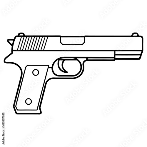 Pistol gun isolated on white background