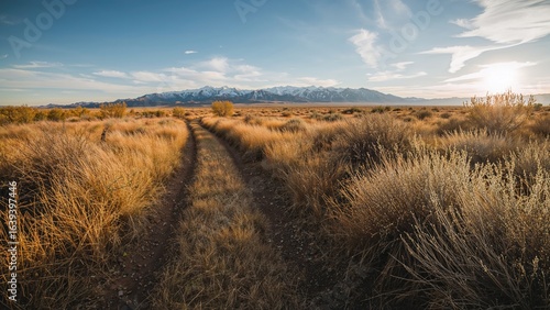 The Bonneville Shoreline Trail winds through arid grasslands and sagebrush in late October