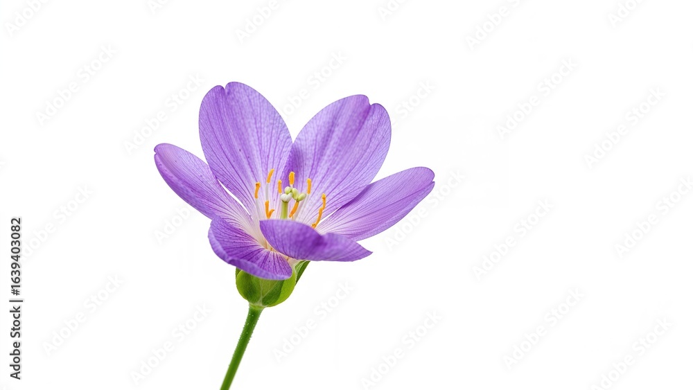 Fototapeta premium Radiant purple floral with a simple white backdrop