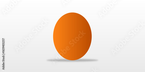 Minimalist orange egg with soft shadow