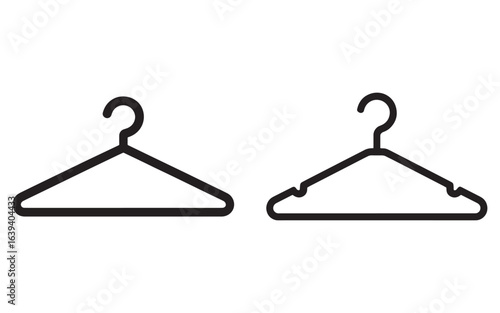Black garment hangers on white background clothing apparel