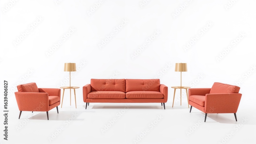 Fototapeta premium Standalone furniture pieces showcased alone