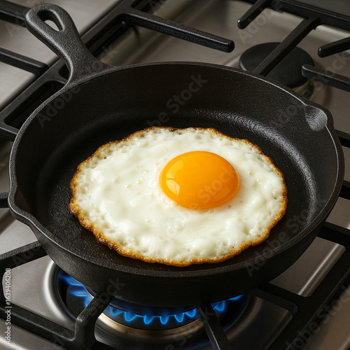 Egg Sunny Side Up on Gas Stove