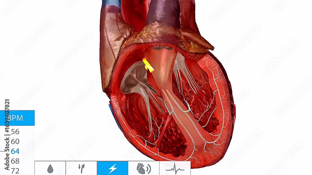 Electrical conduction system of human heart. Stock 비디오 | Adobe Stock