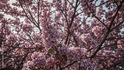 Wallpaper Mural Lilac blossoms backdrop with floral beauty in spring garden Torontodigital.ca