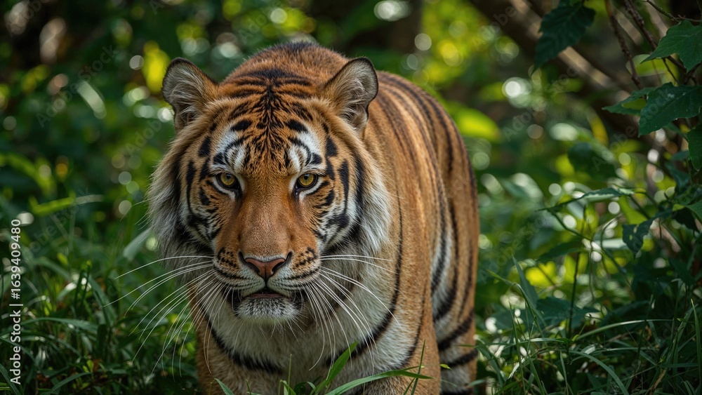 Fototapeta premium Sumatran tiger's actions in daylight