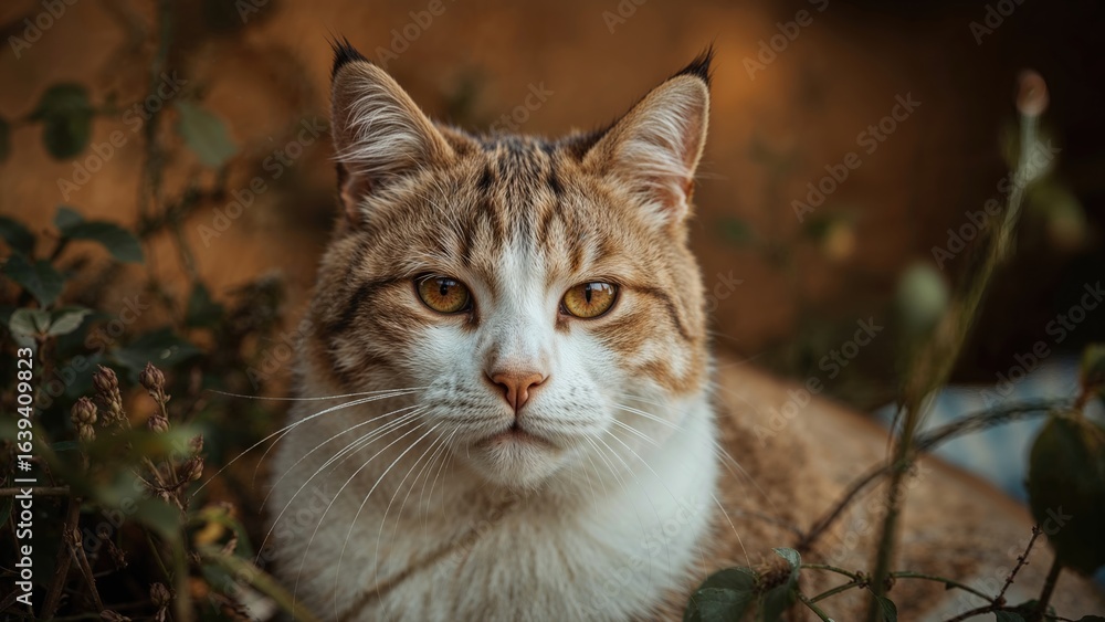 Fototapeta premium Striped domestic cat