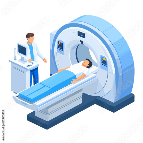 Patient Undergoing Medical Scan in Advanced Diagnostic Imaging Machine