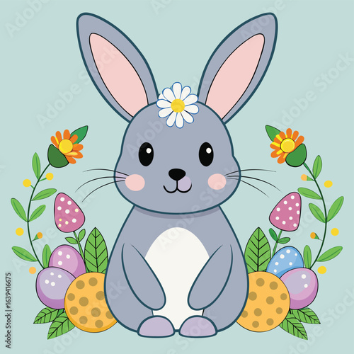 The playful Easter bunny delivers beautifully colored eggs, bringing some fun to the celebration