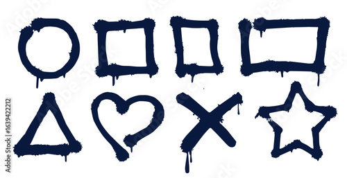 Graffiti spray paint, grunge ink elements illustration