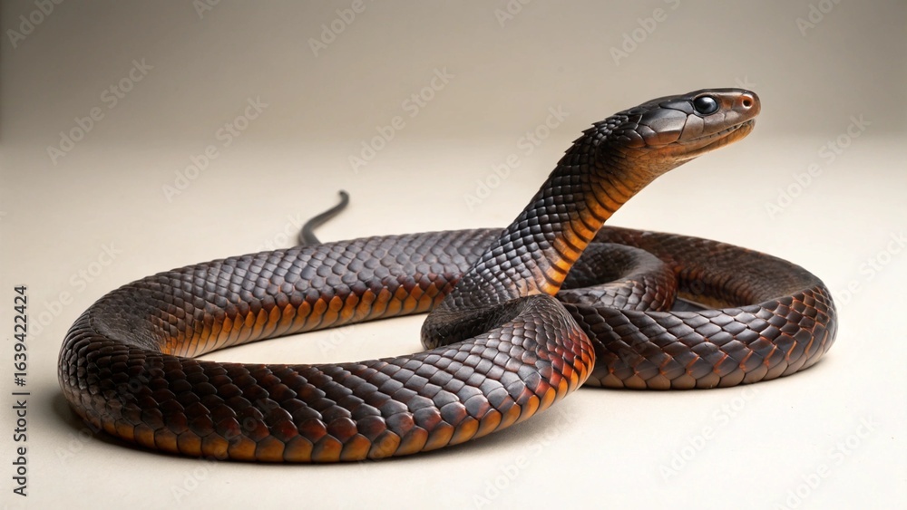 Naklejka premium Inland Taipan on studio background