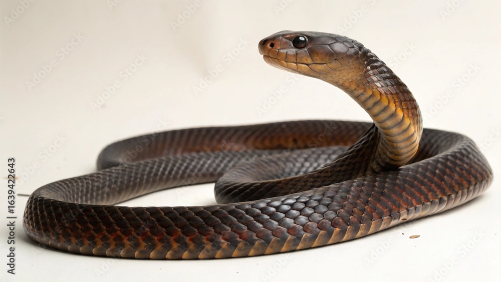 Naklejka premium Inland Taipan on studio background