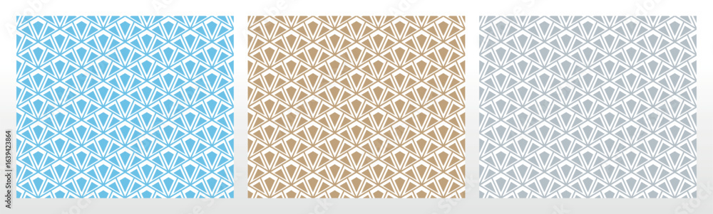 Fototapeta premium Set of abstract geometric patterns. Seamless vector backgrounds. Colored ornaments Graphic modern patterns Simple lattice graphic design