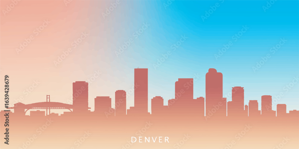Obraz premium Denver Skyline Vector Illustration