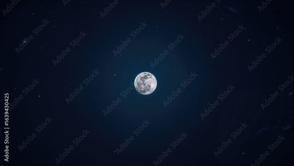 Naklejka premium Dark sky featuring a big moon at night