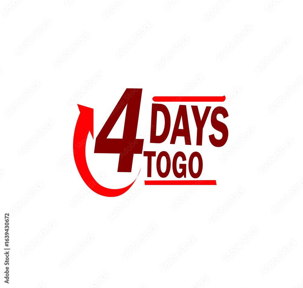 Fototapeta premium day to go countdown disounts and sale time vector on white background