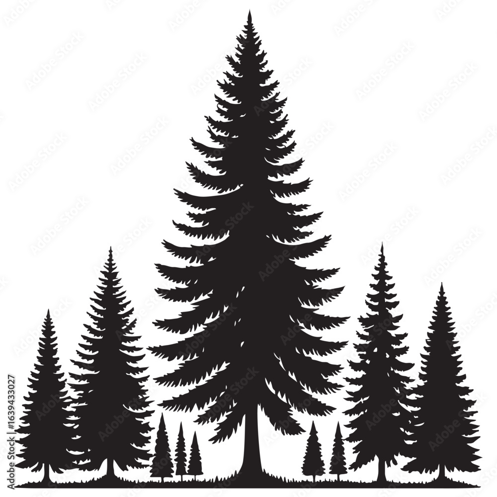 Obraz premium tree silhouette vector
