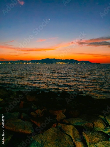 sunset over the sea