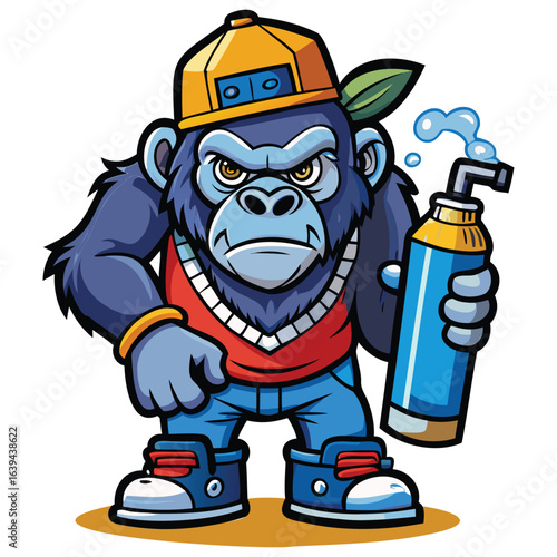 Urban Gorilla and Street Art Vector Character