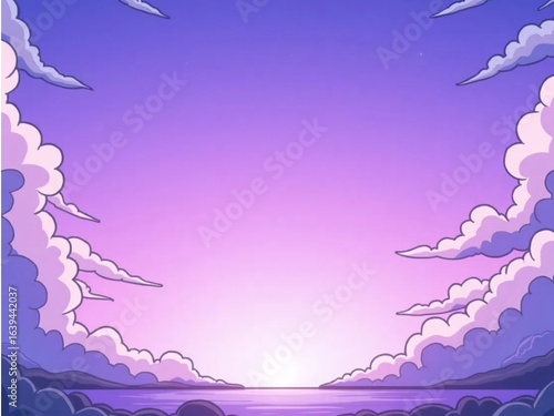 blue background with flowers