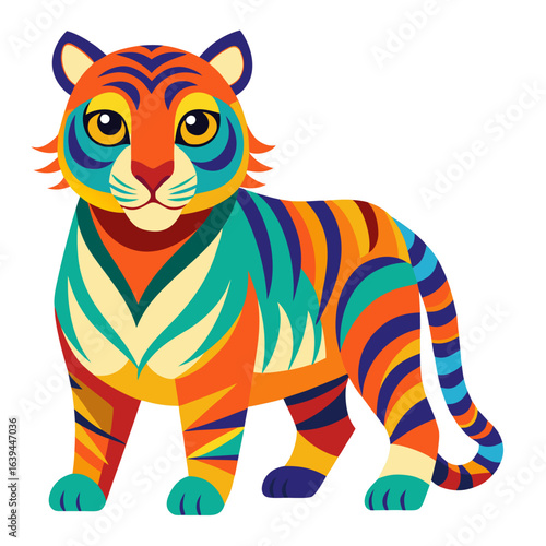 Tiger Colorful Vector icon
