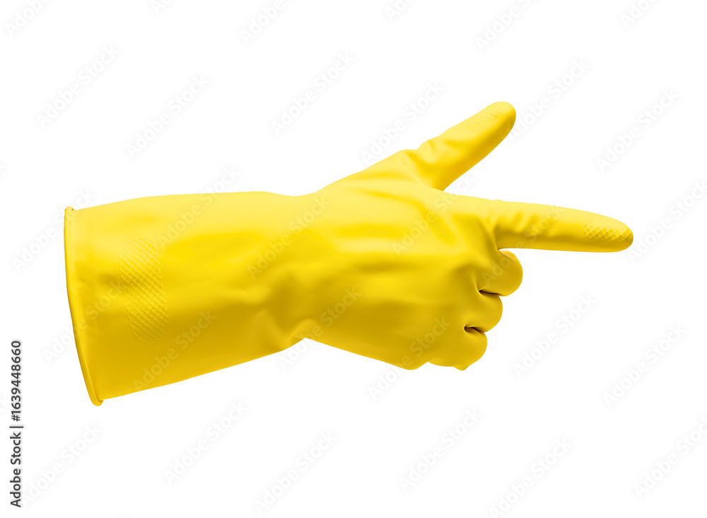 © dipu - Yellow rubber glove for cleaning and protection isolated on transparent background