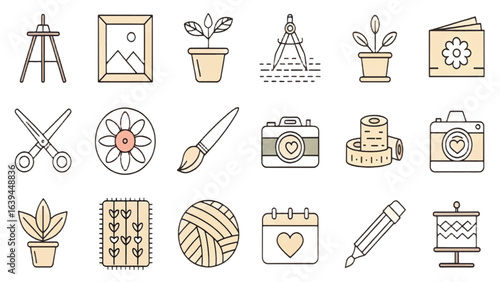 Minimal Wellness and Self-Care Vector Icon Set in Monoline Style

