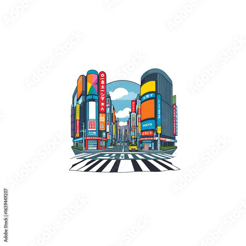 shibuya city vector illustration