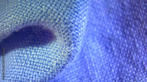 Blue cotton textile material cloth texture blur background macro