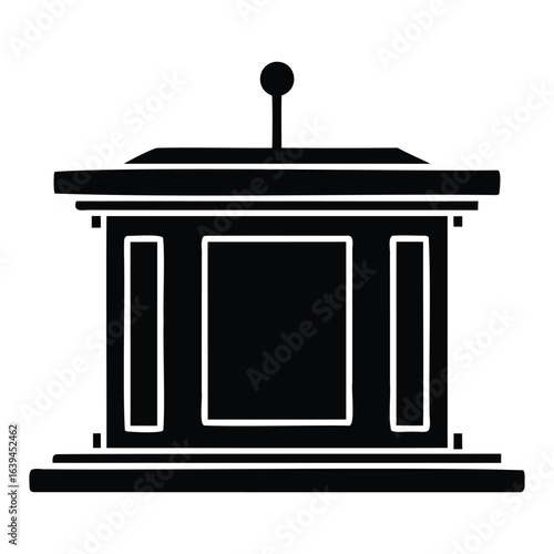 Witness Stand and Courtroom Justice Vector Silhouette