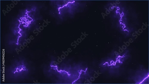 Abstract Electric Lightning Plasma Energy Animation Background in Space