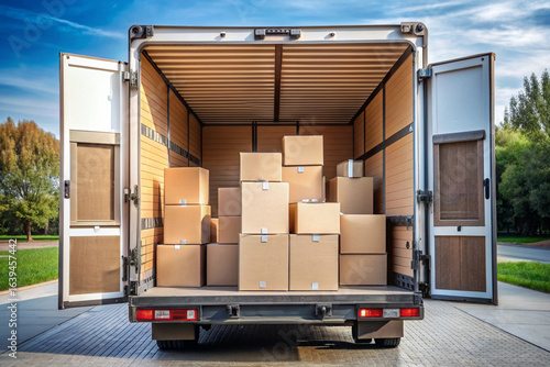 Cargo Truck Delivery Boxes Transportation Service