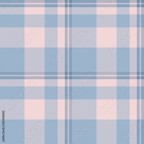 Soft pastel plaid pattern in blue and blush. Classic woven texture ideal for backgrounds, fashion, or textile design projects. Calm, comforting, and versatile.