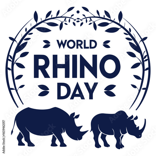 World Rhino Day and Save The Rhino Poster Design