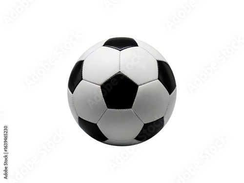 Classic black and white soccer ball ready for the game, symbolizing sport and competition