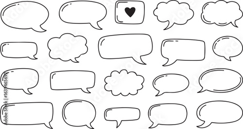 Speech Bubbles Vector Set for Communication, Dialogue, and Conversation