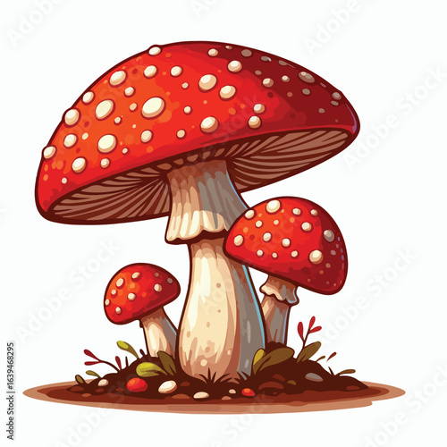 Red and white spotted mushroom vector image