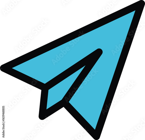 a simple blue paper airplane icon