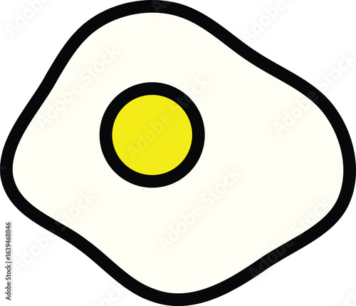 a simple fried egg icon with a character face
