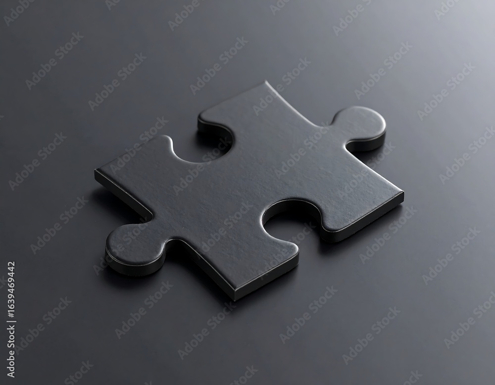 Obraz premium Dark puzzle piece on a dark surface.