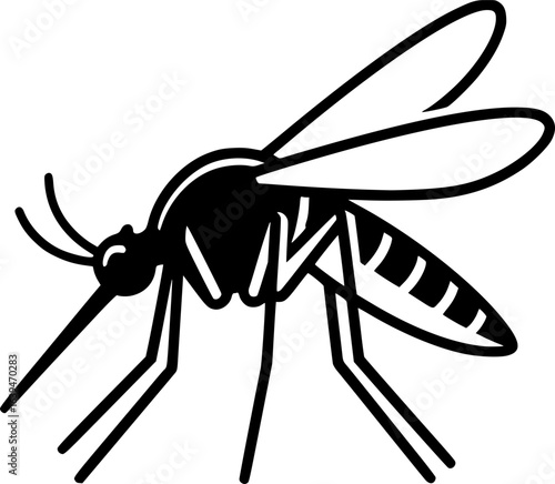 mosquito glyph flat vector icon