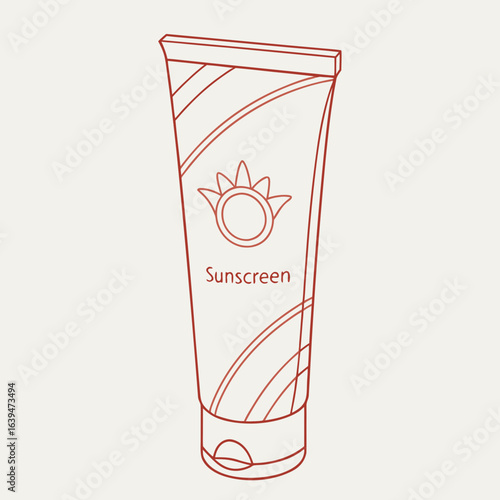 Minimalist sunscreen tube design	