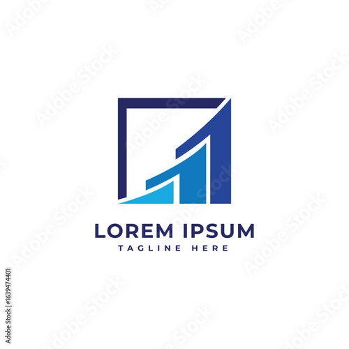 finance report flowchart marketing data logo design modern minimal trendy concept