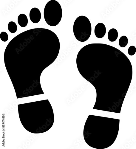 footprints icon flat vector icon