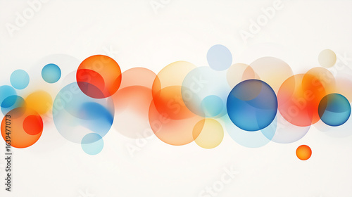 Bunte Kreise in Rot- und Blautönen überlappe sich vor hellem Hintergrund,  Banner im Querformat
