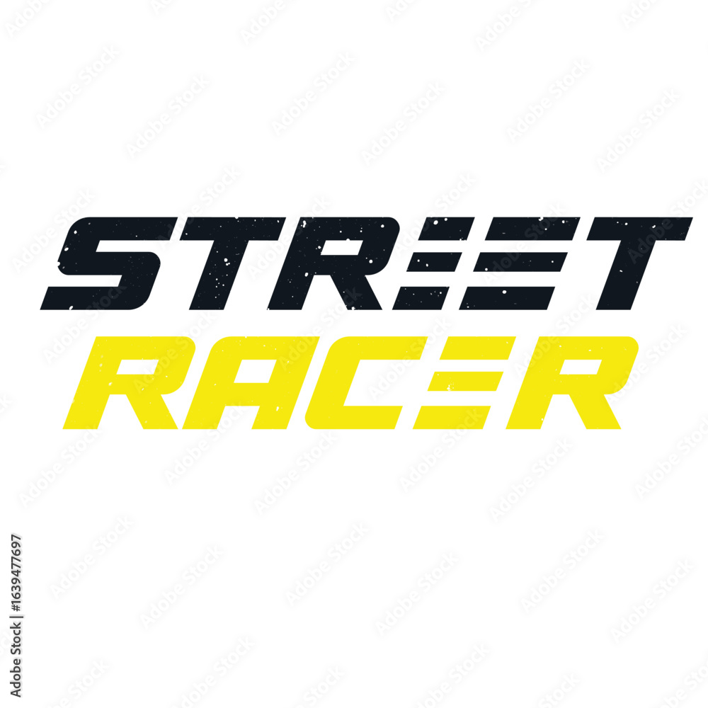 Obraz premium Street racer typography vector design. Typographic vector.